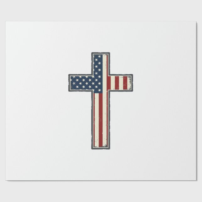 Patriotisk korsvektordesign med distresseffekt_1 presentpapper (Platt)