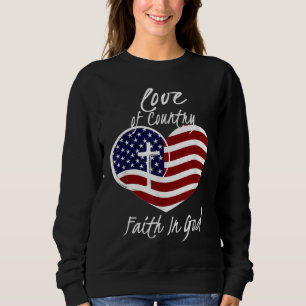Patriotisk kristen tro på Gud Heart Kor Ameri T Shirt