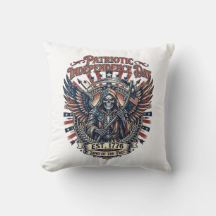 Patriotisk Krom Skördarke Mörk Patriot Skelett & S Kudde