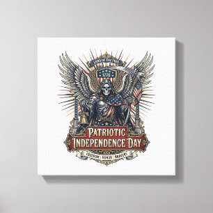 Patriotisk kromskördare Mörk patriot skelett & skö Canvastryck