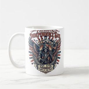 Patriotisk kromskördare Mörk patriot skelett & skö Kaffemugg