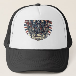 Patriotisk kromskördare Mörk patriot skelett & skö Keps
