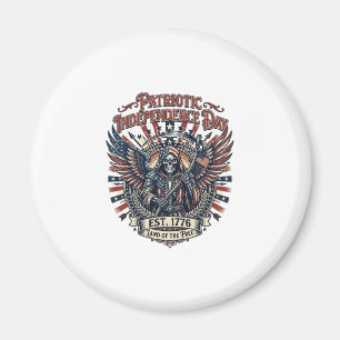 Patriotisk kromskördare Mörk patriot skelett & skö Magnet