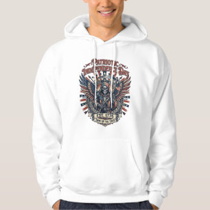 Patriotisk kromskördare Mörk patriotisk skelett &  Hoodie