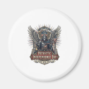 Patriotisk kromskördare Mörk patriotisk skelett & Magnet
