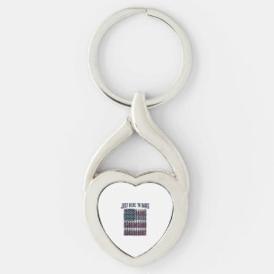Patriotisk Kulflagga Rollig Vintage Grafisk T-Shir Twisted Heart Silverfärgad Nyckelring