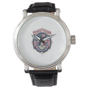Patriotisk kustpreppad vektor grafisk t-shirt armbandsur