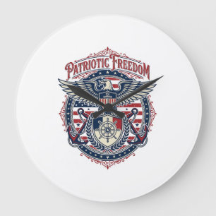 Patriotisk kustpreppad vektor grafisk t-shirt stor klocka