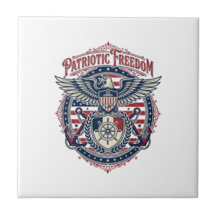 Patriotisk kustpreppig vektor grafisk t-shirt kakelplatta