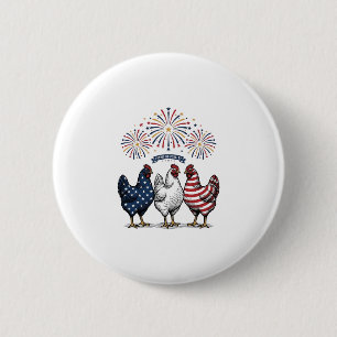 Patriotisk Kyckling Trio Vintage Gravyr Vektor De Knapp