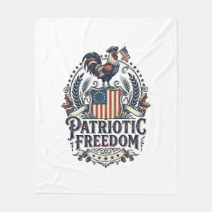 Patriotisk Kycklinghållare Vektor Grafisk T-Shirt_ Fleecefilt