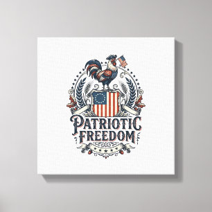 Patriotisk Kycklinghållare Vektorgrafik T-shirt_1 Canvastryck