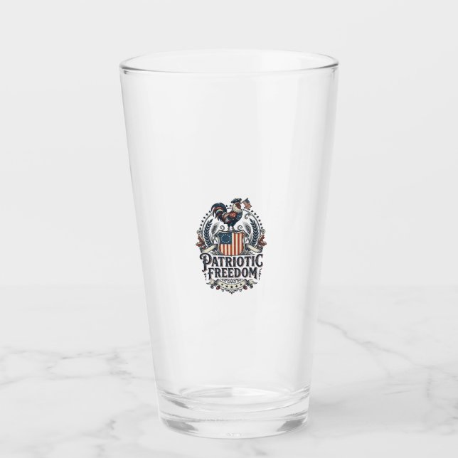 Patriotisk Kycklinghållare Vektorgrafisk Tee_1 Glaskopp (Framsida)