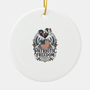 Patriotisk Kycklinghållare Vektorgrafisk Tee_1 Julgransprydnad Keramik
