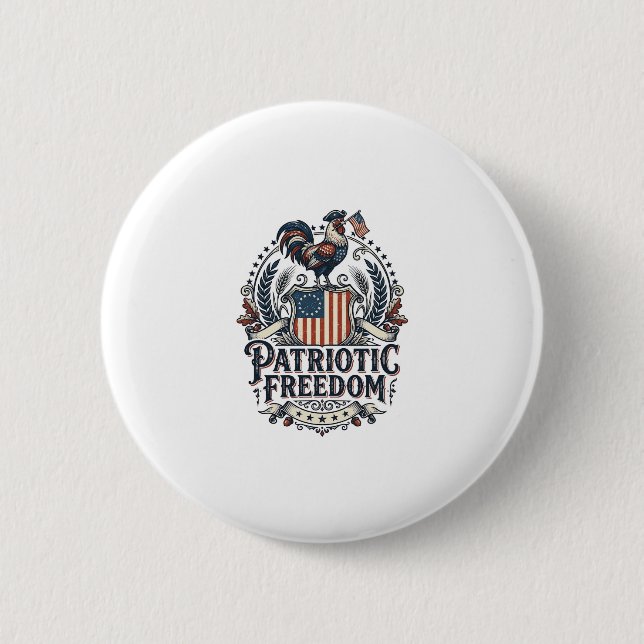 Patriotisk Kycklinghållare Vektorgrafisk Tee_1 Knapp (Framsida)