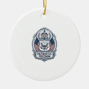 Patriotisk kyrkläger Vector Grafik T-shirt Julgransprydnad Keramik
