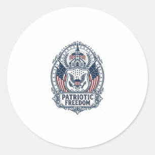 Patriotisk kyrkläger Vector Grafik T-shirt Runt Klistermärke