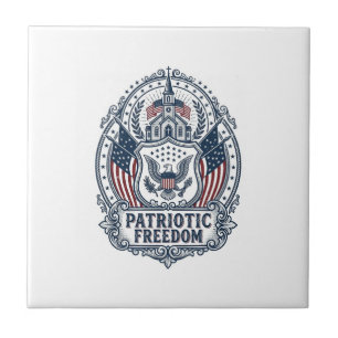 Patriotisk kyrkläger Vector Graphic T-shirt Kakelplatta