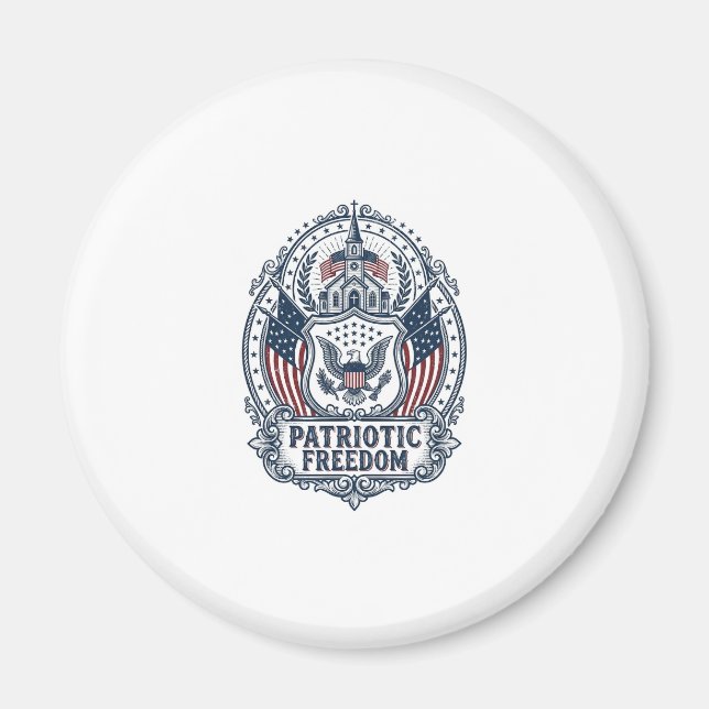 Patriotisk kyrklig läger Vector Graphic T-shirt Magnet (Framsidan)