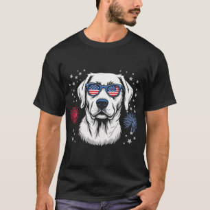 Patriotisk Labrador med USA-solglasögon T Shirt