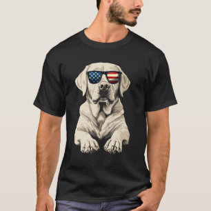 Patriotisk Labrador Retriever Hund USA Flagga 4:e T Shirt