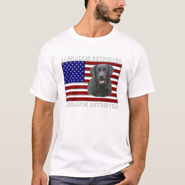 Patriotisk Labrador Retriever Tee (Framsida)