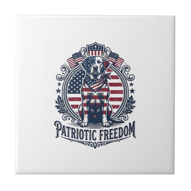 Patriotisk Labrador Retriever Vector Grafisk T-shi Kakelplatta (Framsidan)