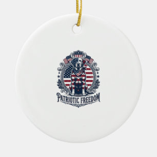 Patriotisk Labrador Retriever Vektorgrafik T-shirt Julgransprydnad Keramik