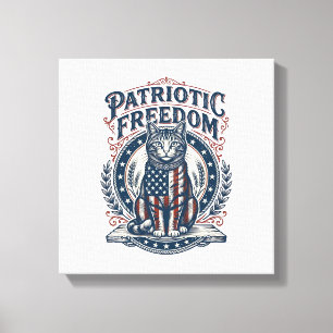 Patriotisk lada katt vektor grafik t-shirt_1 canvastryck