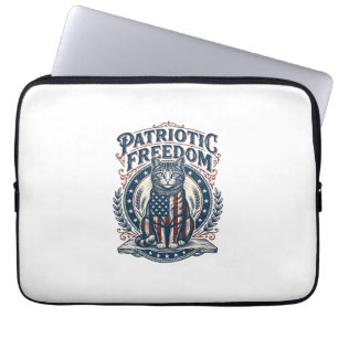 Patriotisk lada katt vektor grafik t-shirt_1 laptop fodral