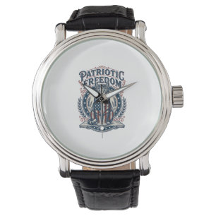 Patriotisk lada katt vektor grafisk t-shirt_1 armbandsur