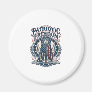 Patriotisk lada katt vektor grafisk t-shirt_1 magnet