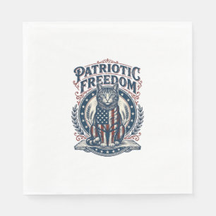 Patriotisk lada katt vektor grafisk t-shirt_1 pappersservett