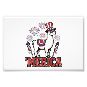 Patriotisk Lama Merica Vintage Vektor Design_1 Fototryck