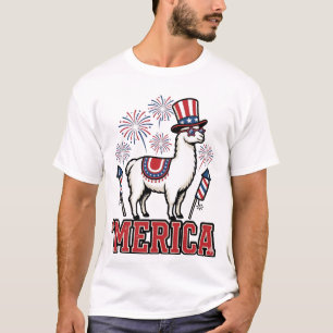 Patriotisk Lama Merica Vintage Vektor Design_1 T Shirt