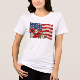 Patriotisk lapptäcke amerikansk flagga med vilda b t shirt
