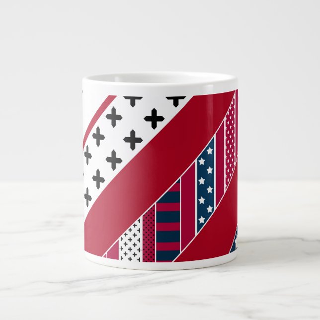 Patriotisk, lapptäcke jumbo mugg (Framsidan)
