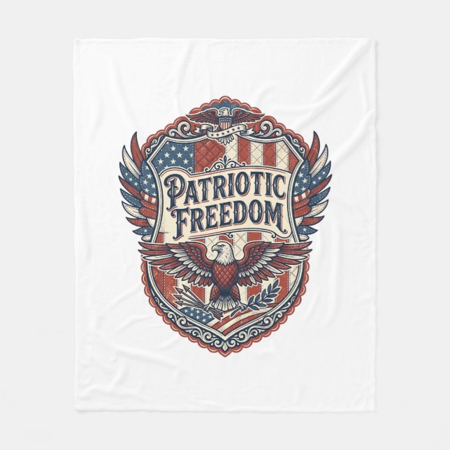 Patriotisk lapptäcksartist fleecefilt (Framsidan)