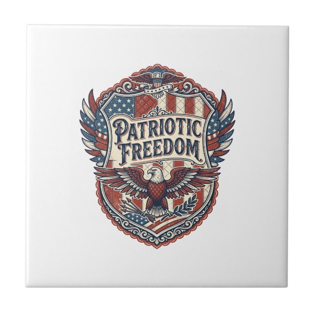 Patriotisk lapptäcksartist kakelplatta (Framsidan)