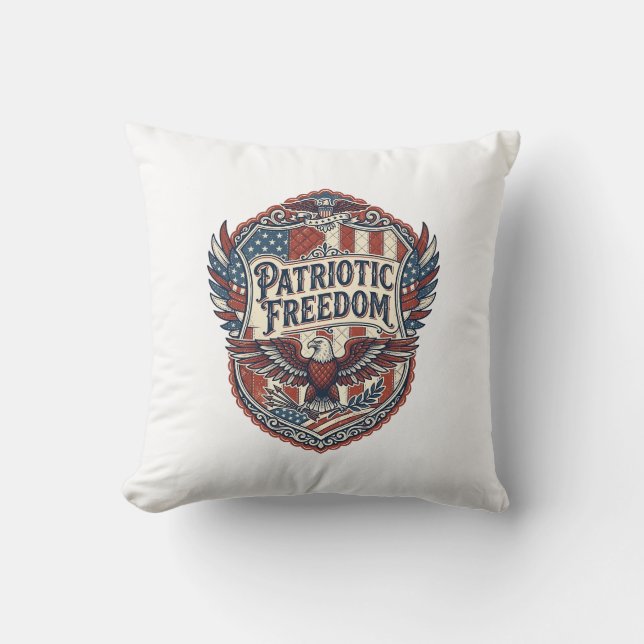 Patriotisk lapptäcksartist kudde (Framsida)