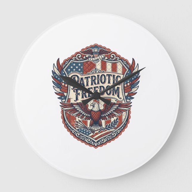 Patriotisk lapptäcksartist stor klocka (Framsida)