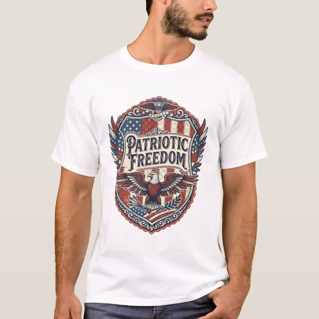 Patriotisk lapptäcksartist t shirt (Framsida)