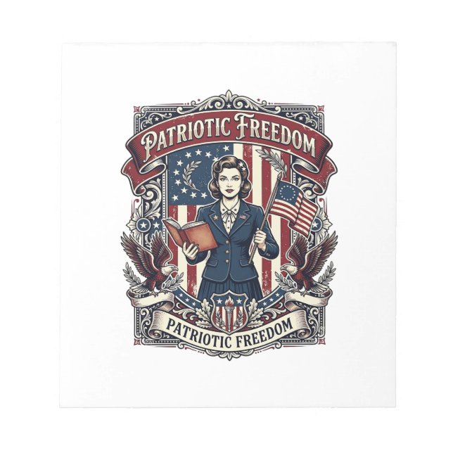 Patriotisk lärare Vector Graphic Tee_1 Anteckningsblock (Framsida)