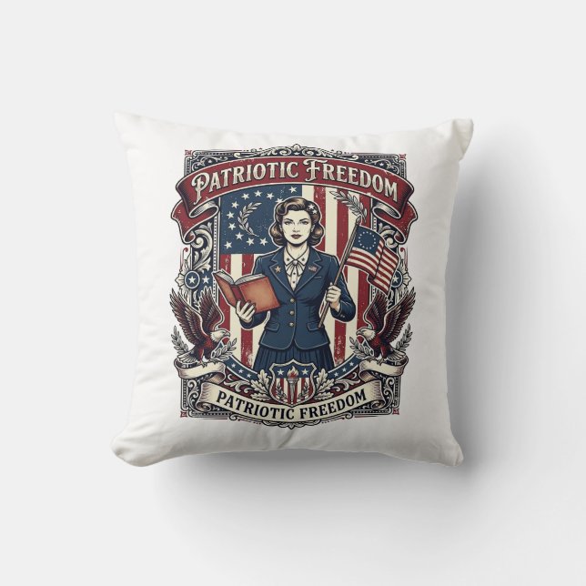 Patriotisk lärare Vector Graphic Tee_1 Kudde (Framsida)
