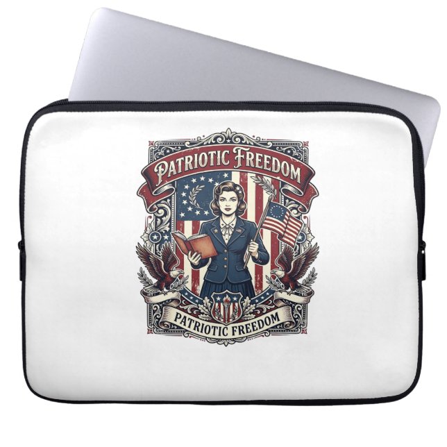 Patriotisk lärare Vector Graphic Tee_1 Laptop Fodral (Framsidan)