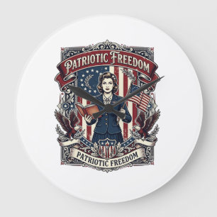 Patriotisk lärare Vector Graphic Tee_1 Stor Klocka