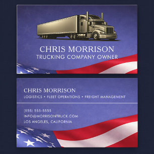 Patriotisk lastbilsföretagare Truck Visitkort