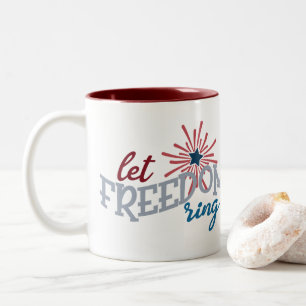 Patriotisk låt Freedom Ring lägga till monogram Två-Tonad Mugg