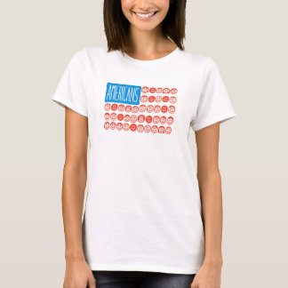 Patriotisk leende amerikansk flagga mångfald t shirt