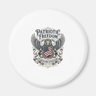 Patriotisk Lejonörn Vakt Djur Hybrid Patriot Magnet